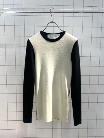 24AW CALMER 바이컬러 리브 니트