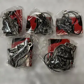 기린 FIRE 경품 고질라 메탈 스트랩 5개 컴플리트 세트