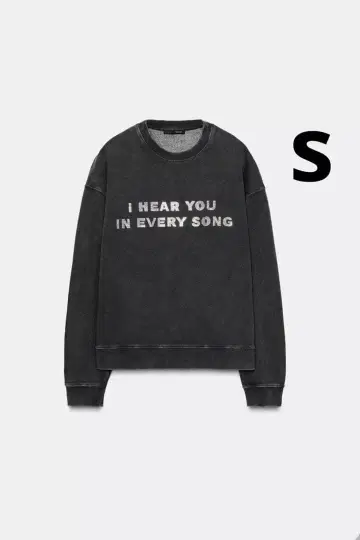 ZARA 자라 워시 가공 텍스트 스웨트 셔츠 새상품, 미사용
