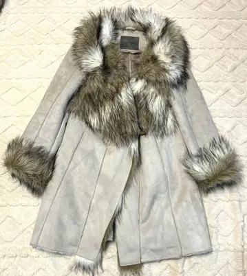 ZARA BASIC 인조 모피 무스탕 코트 M 베이지