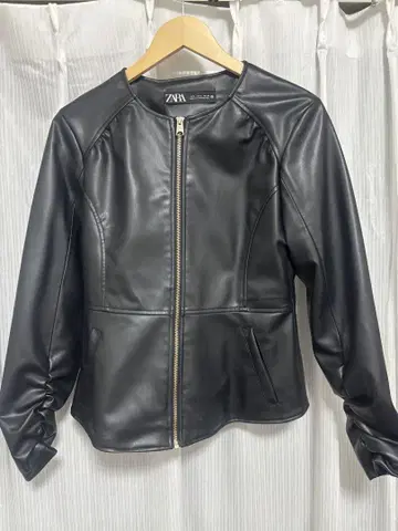 ZARA 블랙 가죽 자켓 L