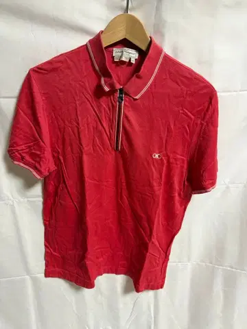 Salvatore Ferragamo 레드 피케 셔츠 M