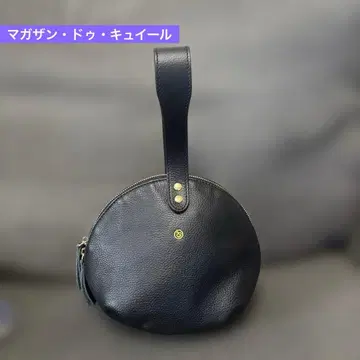 [ 새상품급 ] 마가장 드 퀴에르 원형 가죽 백 블랙 기모노에도