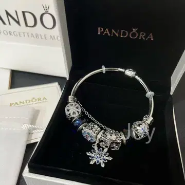 판도라 참 팔찌 실버 S925 블루