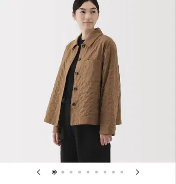 MUJI 카포크 퀼트 자켓 L 카멜 미사용 새상품