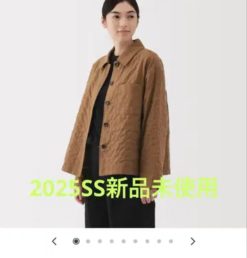 MUJI 카포크 퀼트 자켓 L 카멜 미사용 새상품