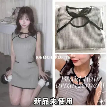 다리치 darich 데콜테 오픈 니트 미니 원피스 GRY FL