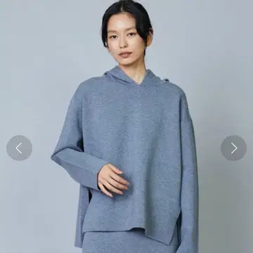 새상품급 프리미어 아롱디스망 그레이 후드티 밀라노 리브 니트 후디
