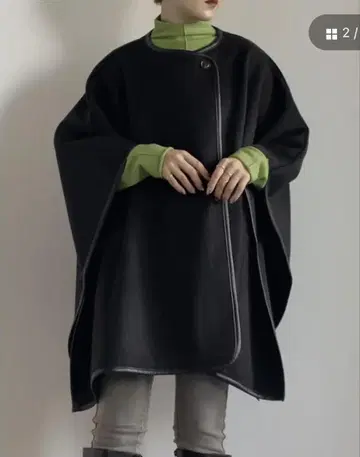 리디 블랙 판초 케이프 코트