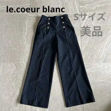 le courant blanc 마린 센터 프레스 다크 네이비 와이드 팬츠