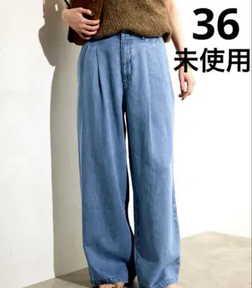 SLOBE IENA 슬로브 이에나 36 턱 트라우저 데님 팬츠