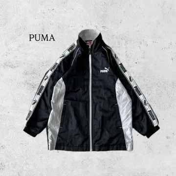 PUMA 90년대풍 라인 로고 절개 여성용 S 상당 트랙 자켓