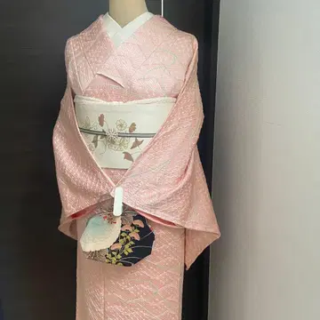 기모노 시보리 핑크 귀여운 코몬 올 패턴 이로무지