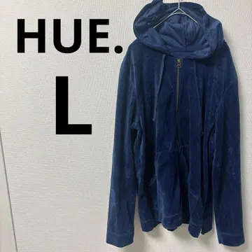 새상품급 HUE. 네이비 여성용 벨로아 풀 지퍼 후디 [ L ]