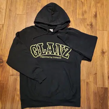 GLANZ 블랙 후드티 (사이즈 XXL)