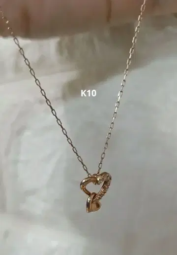 K10 다이아몬드 0.07 하트형 목걸이