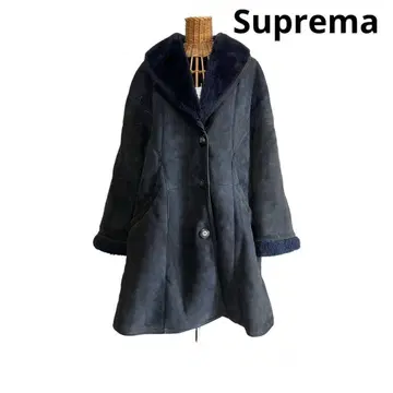 Suprema 고급 리얼 무스탕 코트 이탈리아 제 슈프레마