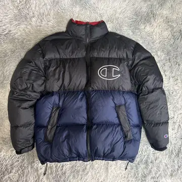Champion 다운 자켓 새상품급 생산 종료 블랙/네이비 L