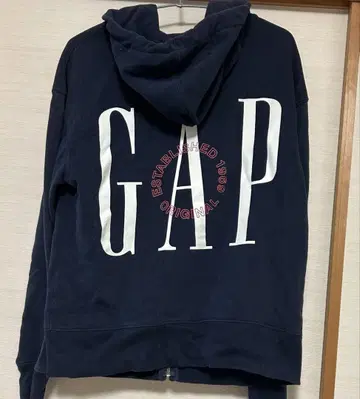 GAP 네이비 빅 로고 풀 집업 후드티