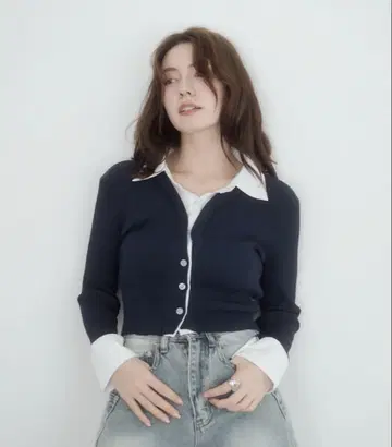mellowneon 셔츠 레이어드 라이크 크롭 상의