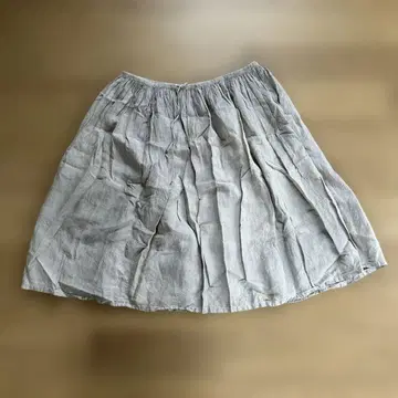 [마키마로] 그레이 플레어 스커트 면 100% 허리끈