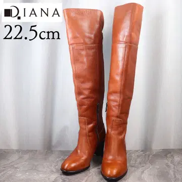[ 새상품급 ] DIANA 다이애나 22.5 롱 부츠 집업 벨트 브라운