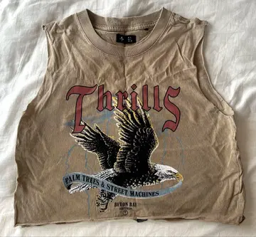 새상품급 [ THRILLS ] 슬리브컷 탱크탑 크롭 기장 빈티지풍