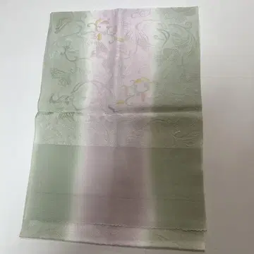 단고 크레이프 원단 오비 장식 천 그린 핑크 꽃무늬 자수
