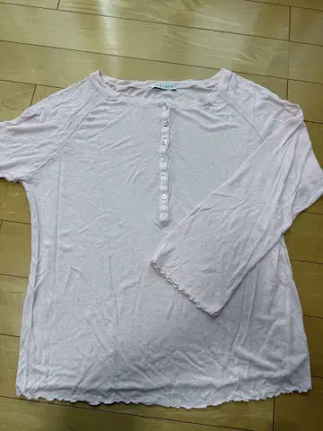 시루무린 시어 탑 블라우스 핑크