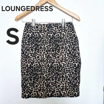 LOUNGEDRESS S 레오파드 무늬 무릎 기장 스커트
