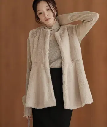 Bab 택 포함 새상품 토끼풍 페플럼 에코 퍼 베스트