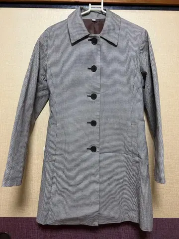 무인양품 무릎 기장 코트 하운드투스 패턴