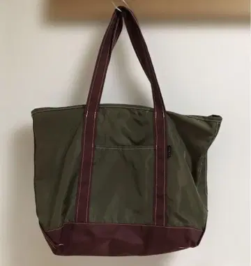 L.L.Bean 토트백 올리브 그린/버건디