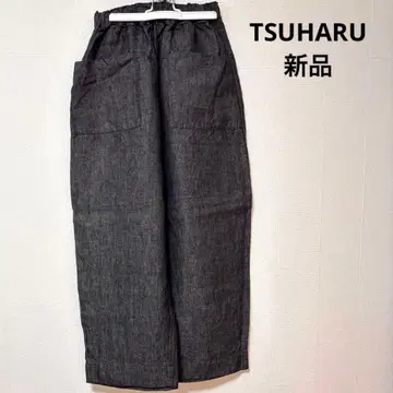 [ 새상품 ] TSUHARU 츠하루 린넨 데님 샴 팬츠 차콜 그레이