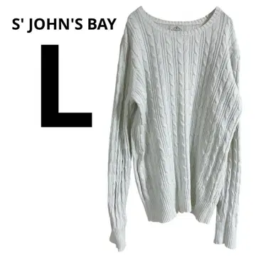 한 점뿐인 S' JOHN'S BAY [ L ] 화이트 케이블 니트 스웨터