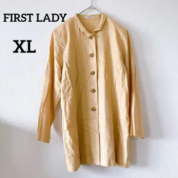 FIRST LADY 롱 셔츠 자켓 마 혼방 XL 베이지 오렌지 01