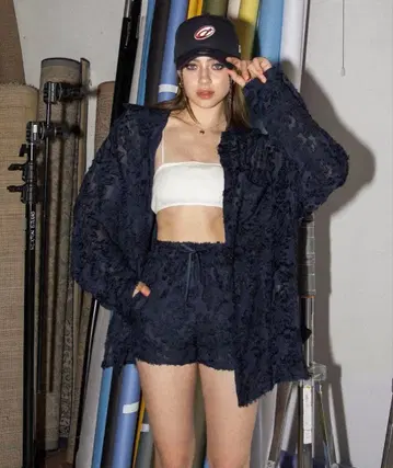 ACLENT 프린지 자카드 릴랙시 셋업