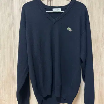 [레어] LACOSTE 슈미즈 라코스테 자수 로고 니트 스웨터 블랙