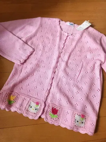 당시 것 Sanrio 헬로키티 니트 가디건 산리오 핑크