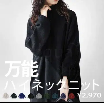안티카 다용도 하이넥 니트 니트 블랙 완판