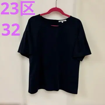 23구 작은 사이즈 32 네이비 플레어 소매 티셔츠