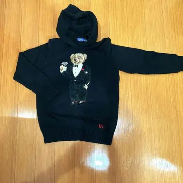 POLO 여성용 XS 후드티 스웨터 블랙 베어