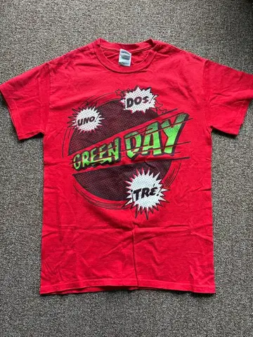 GREEN DAY 2012년 투어 티셔츠 S 사이즈 레드
