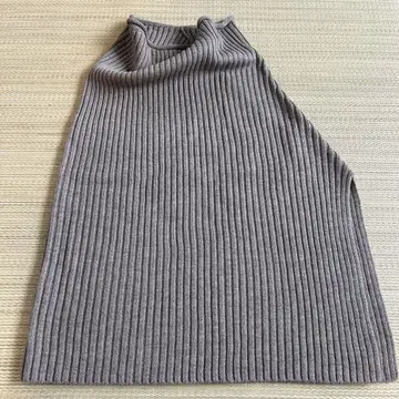 새상품 MUJI 울 혼방 리브 판초