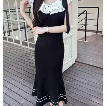 루미뇽 lumignon 슬리브리스 롱 원피스