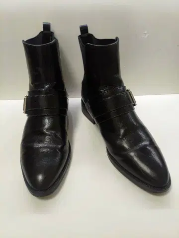 새상품급 ZARA 사이드 고어 부츠 26cm 블랙 버클