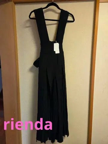 rienda 센터 플리츠 H/W 서스펜더 PT BLACK