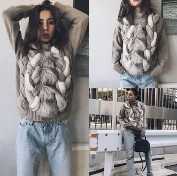아메리 FUR BRAIDCABLE KNIT