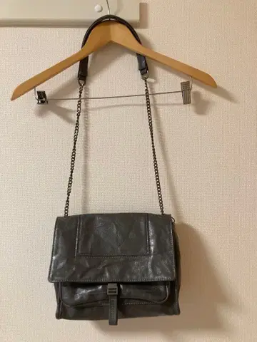 ZARA 링크 이펙트 락카 크로스 바디백 그레이
