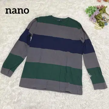 a1832 [ nano/나노베이스 ] 긴팔 캐주얼 티셔츠 M 보더 그린